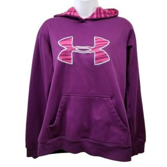 Under Armour S Sweatshirt Hoodie Purple Pink‎ Logo - Picture 1 of 5